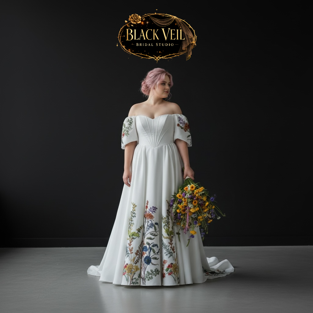 Floral wedding dresses for romantic alternative bridal fashion