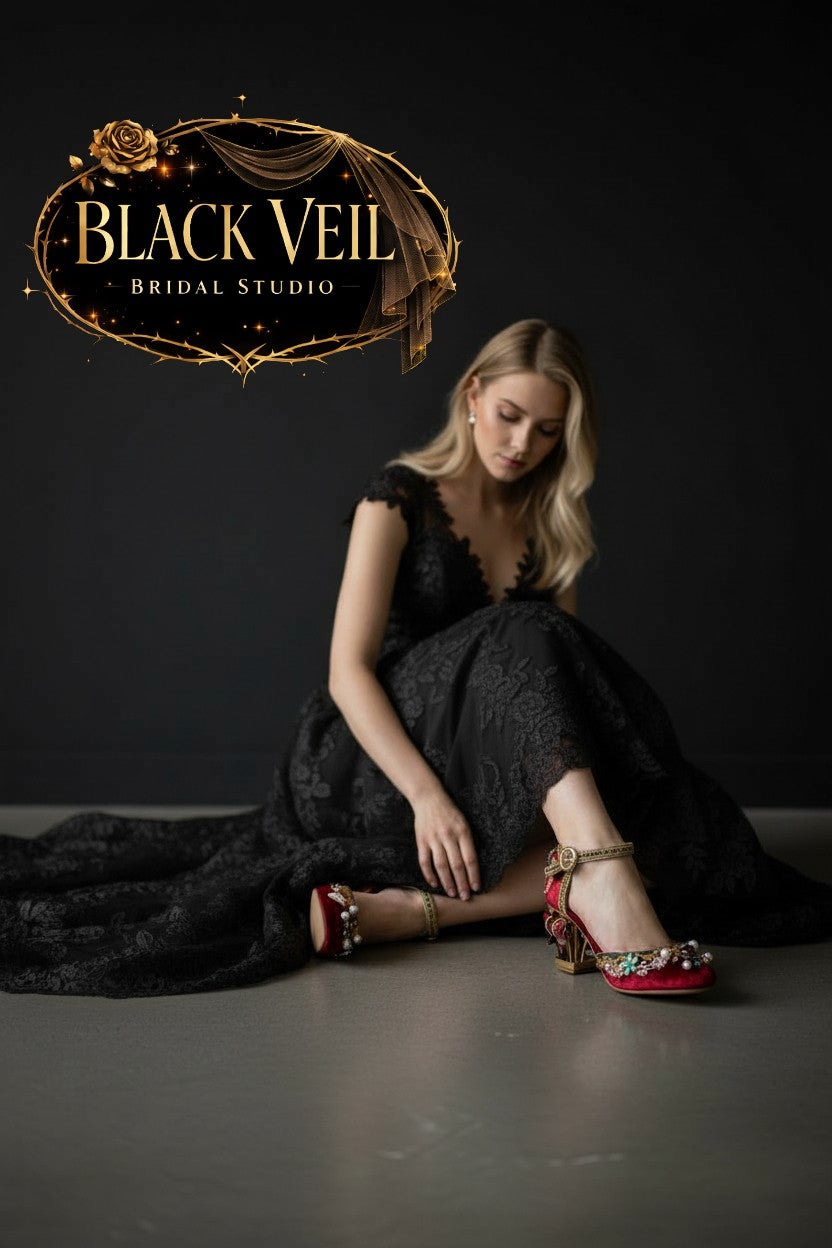 Wedding shoes styled for alternative and non traditional bridal fashion