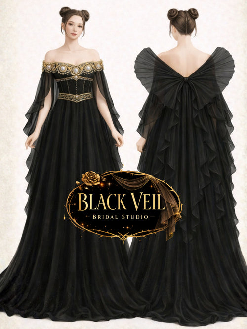 Serenity Inspired Wedding Dress In Black