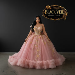 Acantha Pink Floral Wedding Dress