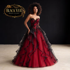 Akasha Red & Black Wedding Dress