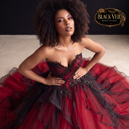 Akasha Red & Black Wedding Dress