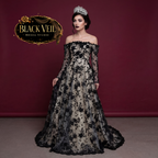 Amaya Black Embellished Wedding Dress