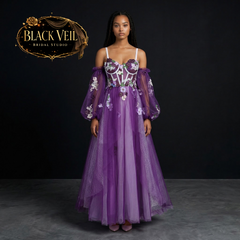 Anathea Floral Purple Wedding Dress