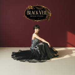 Ascelin Silver Sequined Black Wedding Dress