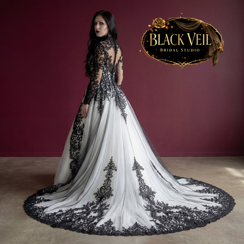 Astraea Black Embellished Wedding Dress