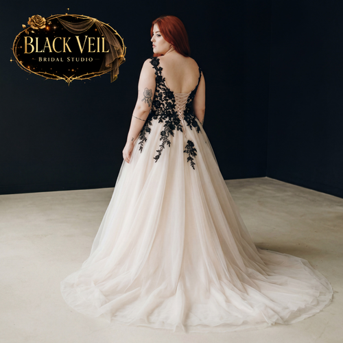Aurora Black & Champagne Wedding Dress