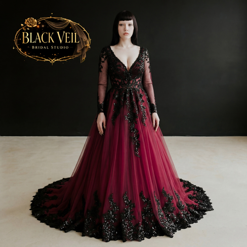 Brinley Red & Black Wedding Dress