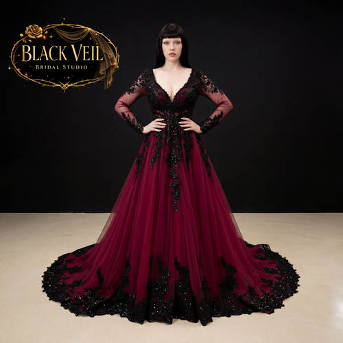 Brinley Red & Black Wedding Dress