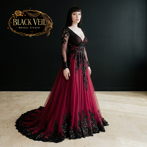 Brinley Red & Black Wedding Dress