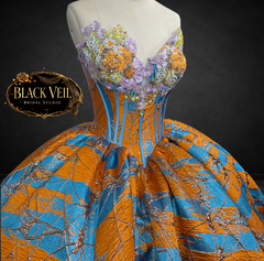 Daphne Color Contrast Wedding Dress