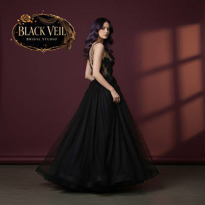 Evania Black Wedding Dress
