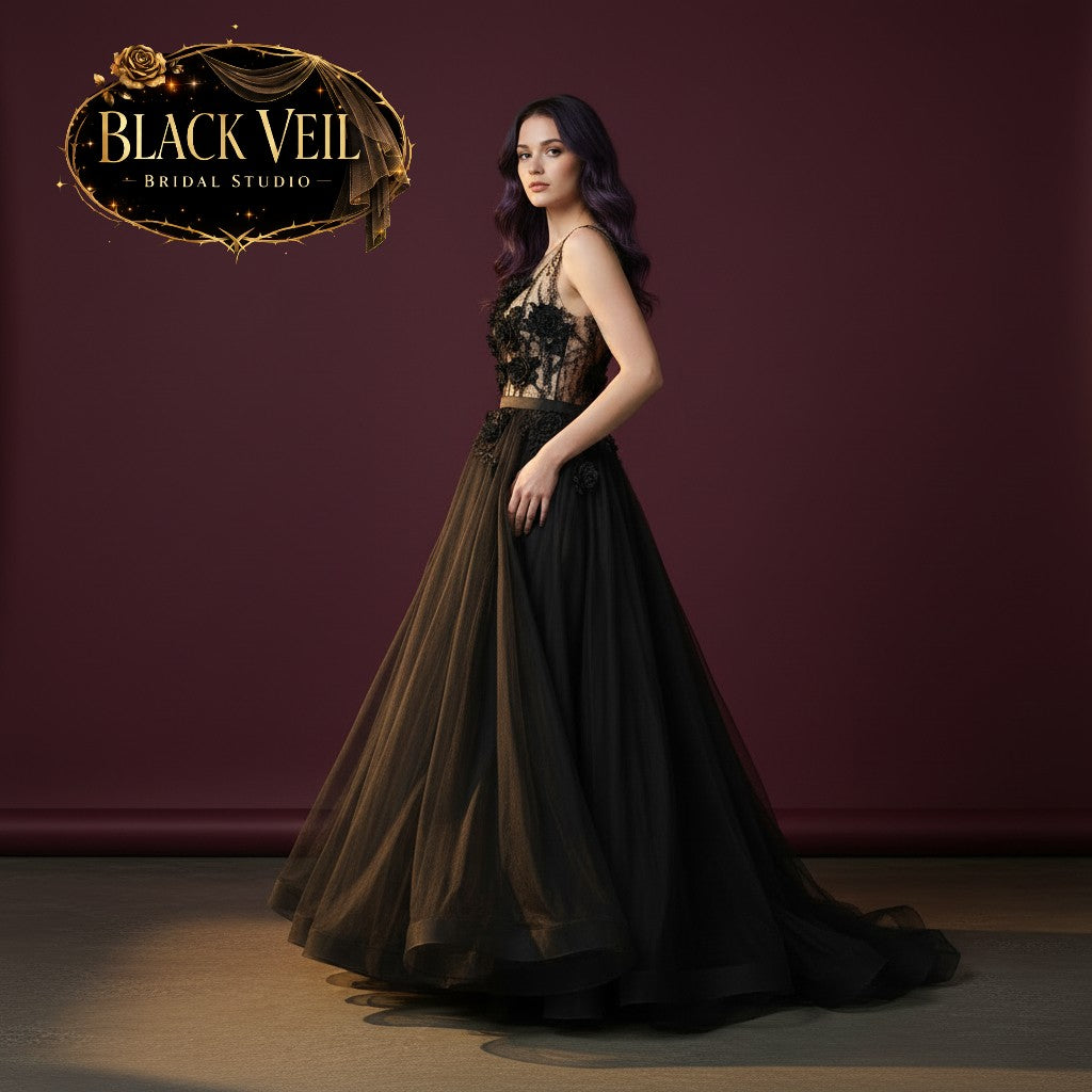 Evania Black Wedding Dress