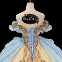 Harmonia Blue & Cream Wedding Dress