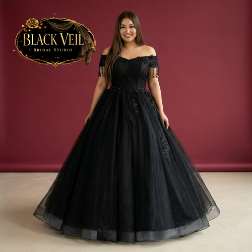 Hellaine Black Wedding Dress