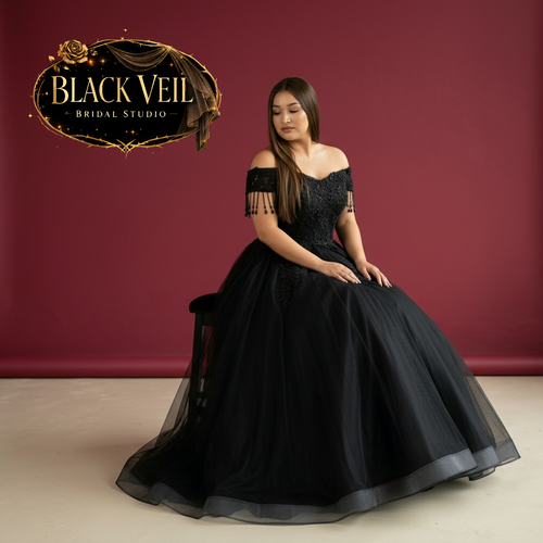 Hellaine Black Wedding Dress