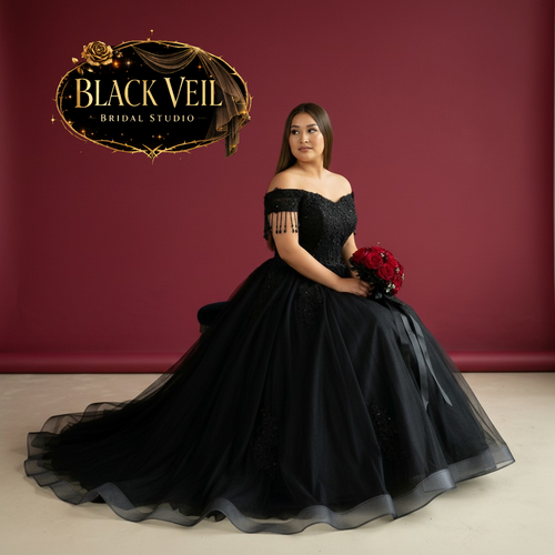 Hellaine Black Wedding Dress