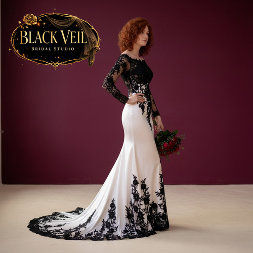Jocasta Black Embellished Wedding Dress