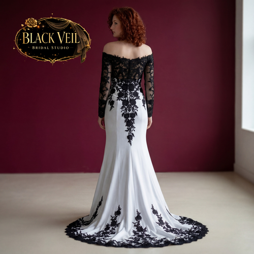 Jocasta Black Embellished Wedding Dress