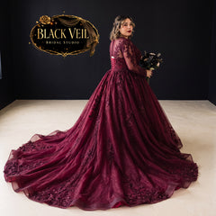 Lenore Burgundy Red Wedding Dress
