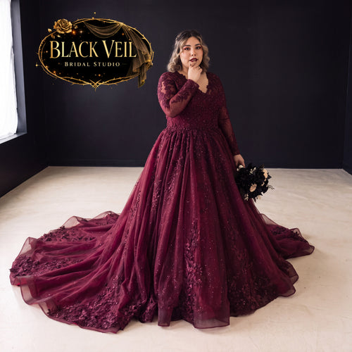 Lenore Burgundy Red Wedding Dress