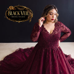 Lenore Burgundy Red Wedding Dress