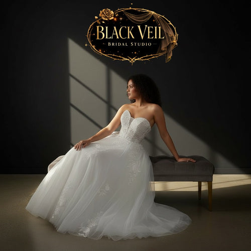 Lux Strapless Traditional Wedding Dress