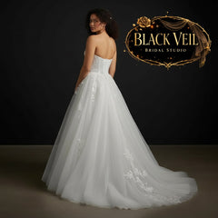 Lux Strapless Traditional Wedding Dress