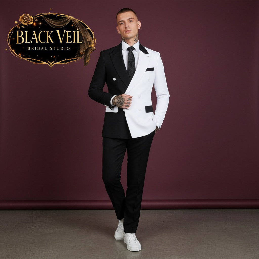 Two Tone Men's Wedding Suits Multiple Color Options