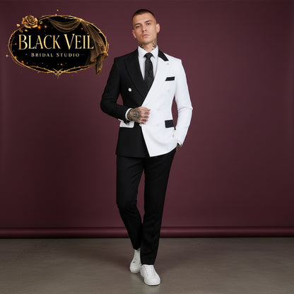 Two Tone Men's Wedding Suits Multiple Color Options