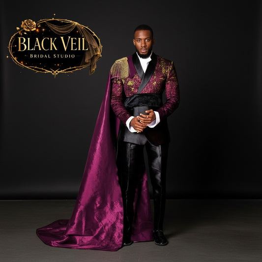 Detachable Cloak 3pc Men's Suit Multiple Colors Available