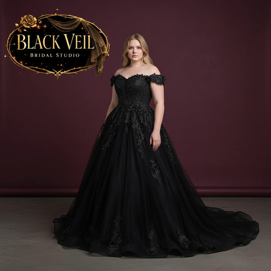 Hellaine Black Wedding Dress