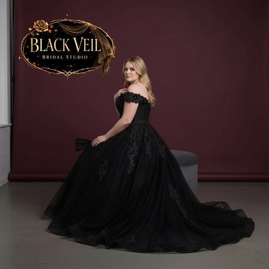Hellaine Black Wedding Dress