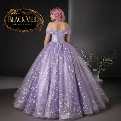 Ostara Floral Purple Wedding Dress