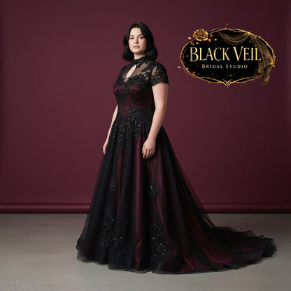 Eowyn Black & Purple Wedding Dress