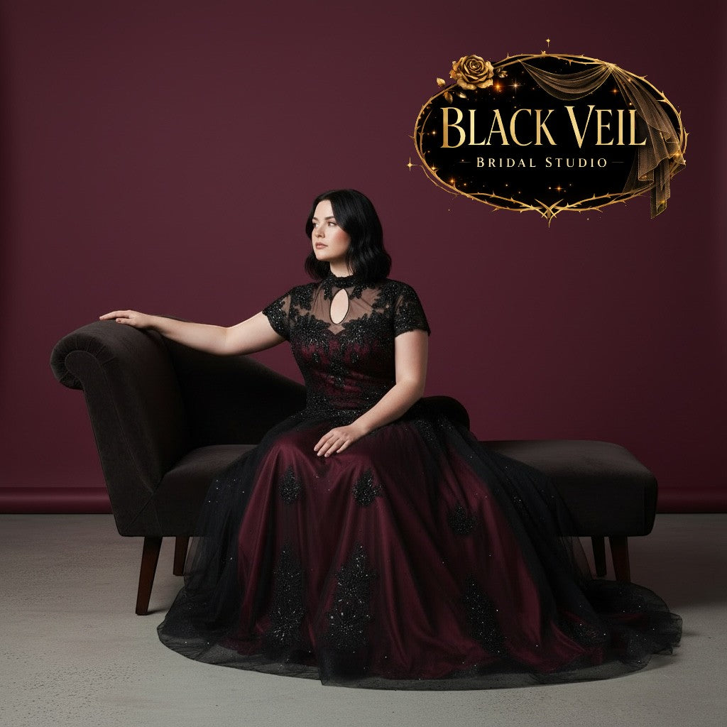 Eowyn Black & Purple Wedding Dress