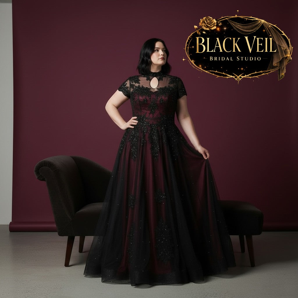 Eowyn Black & Purple Wedding Dress