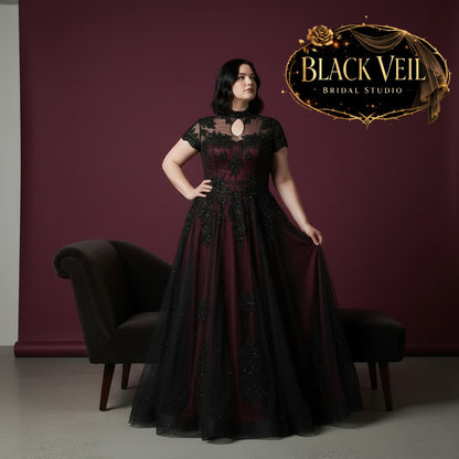 Eowyn Black & Purple Wedding Dress