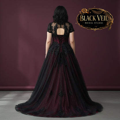 Eowyn Black & Purple Wedding Dress