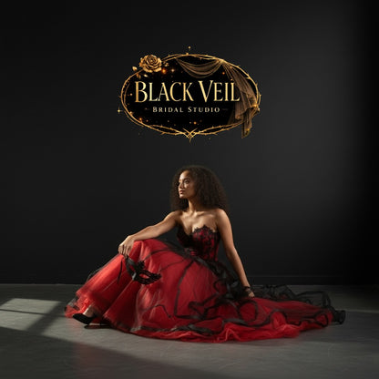 Akasha Red & Black Wedding Dress