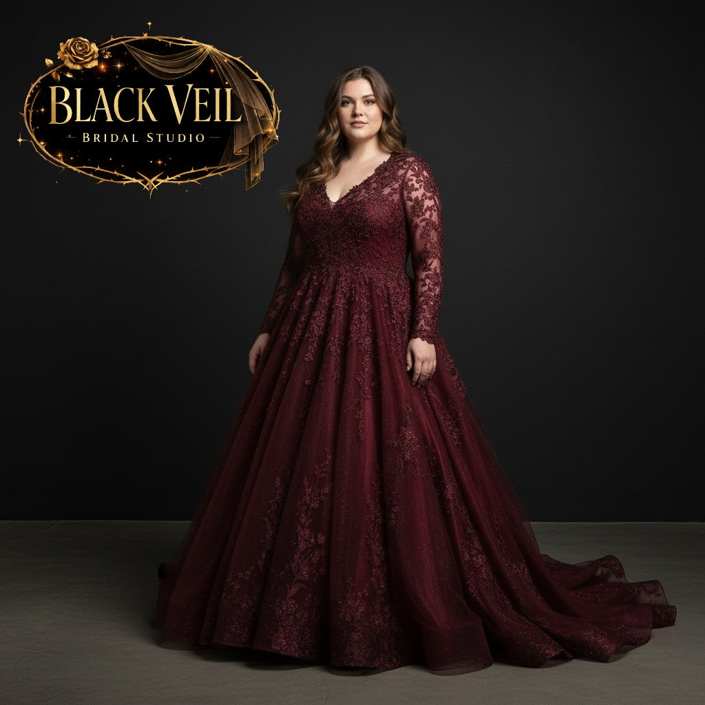 Lenore Burgundy Red Wedding Dress