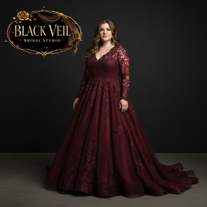 Lenore Burgundy Red Wedding Dress