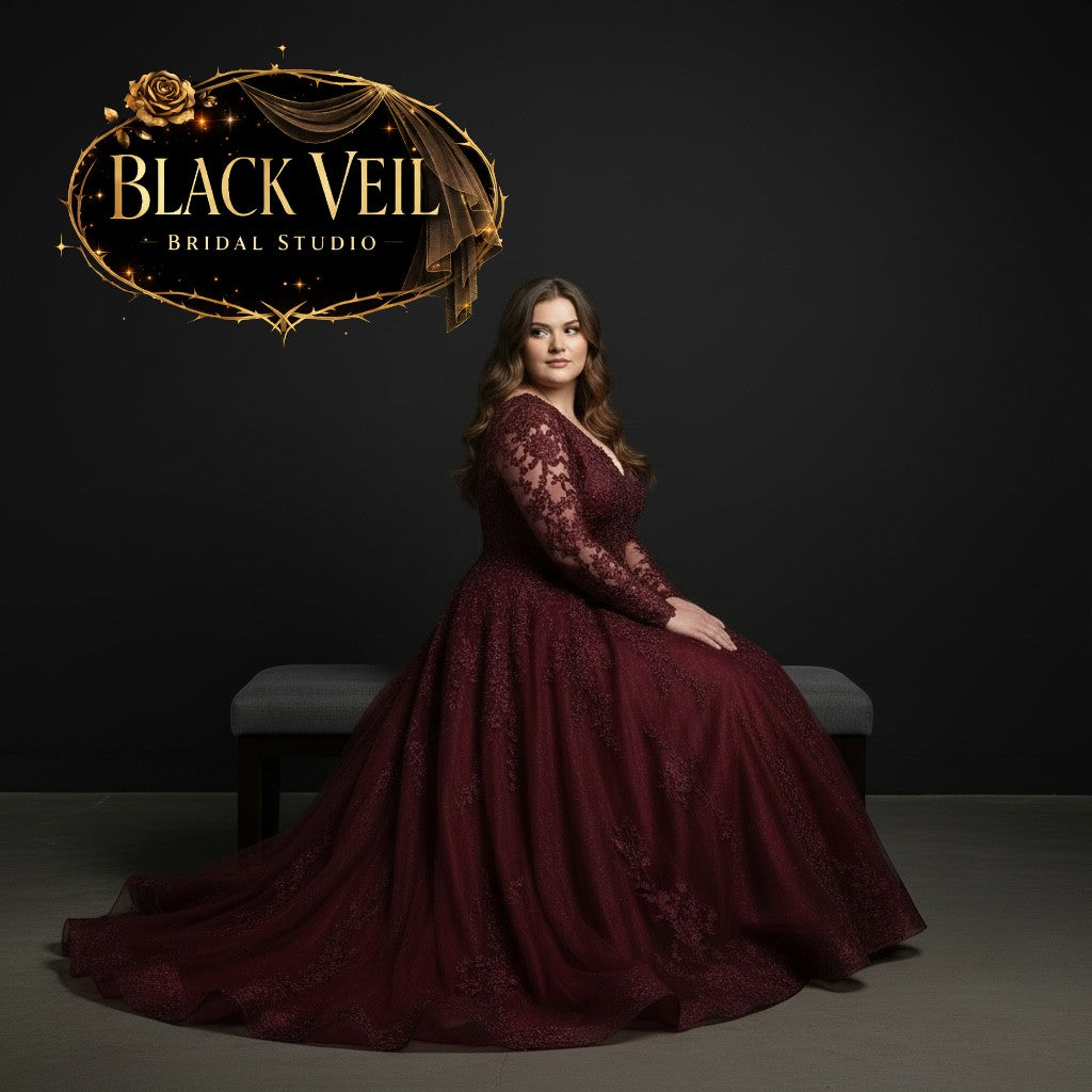 Lenore Burgundy Red Wedding Dress