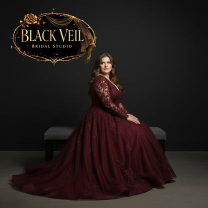 Lenore Burgundy Red Wedding Dress