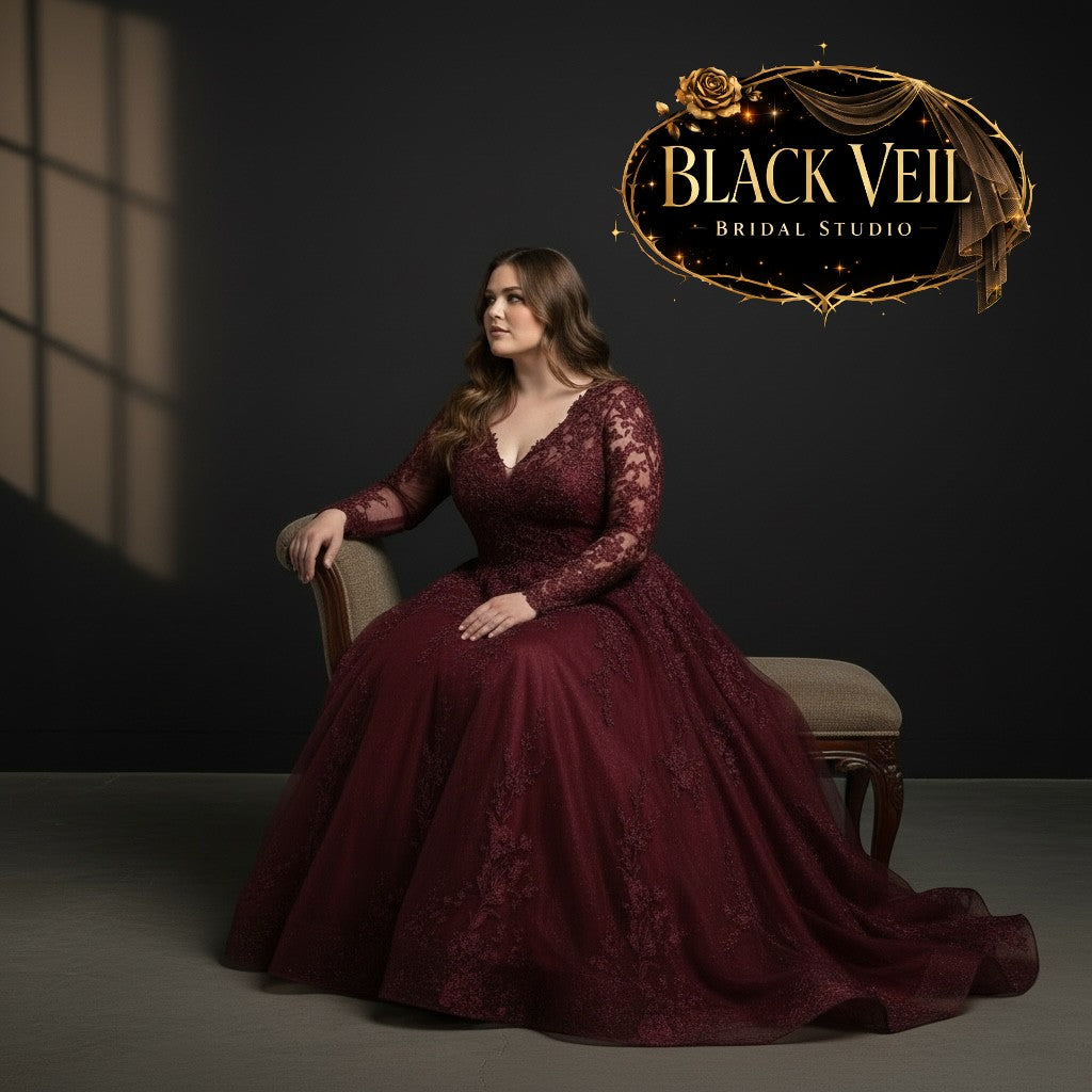 Lenore Burgundy Red Wedding Dress