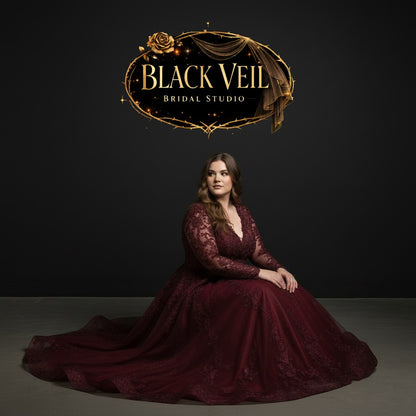 Lenore Burgundy Red Wedding Dress