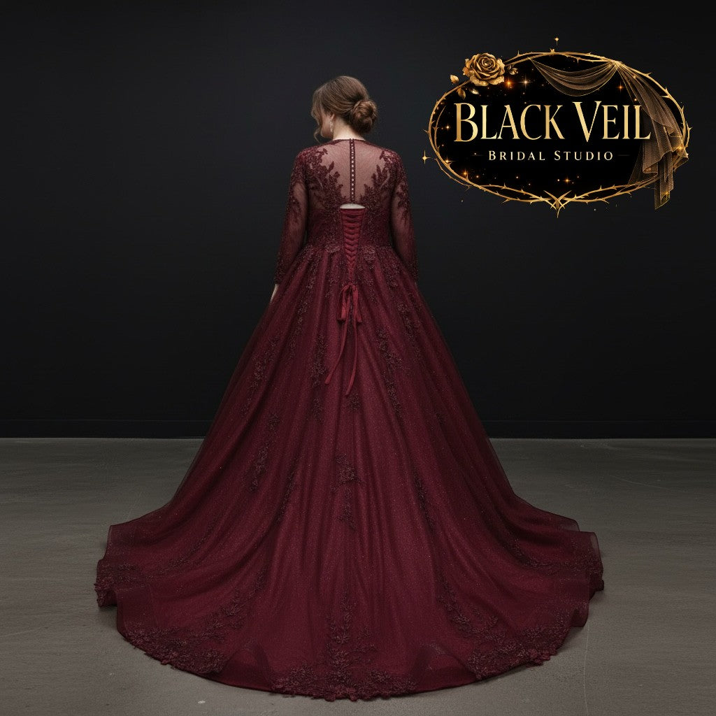 Lenore Burgundy Red Wedding Dress