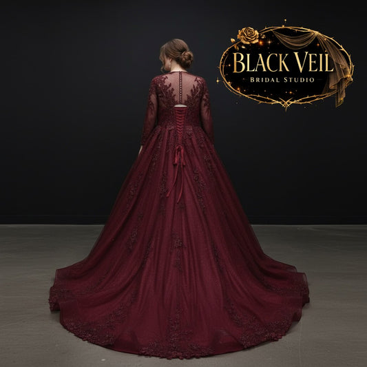 Lenore Burgundy Red Wedding Dress