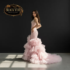 Astra Pink Crystal Wedding Dress