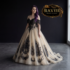 Seraphina Black Embellished Wedding Dress